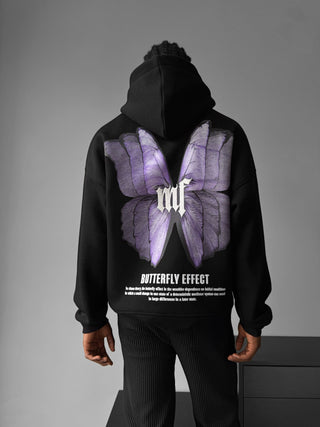 Didelis Drugelio Efekto Hoodie - Juodas