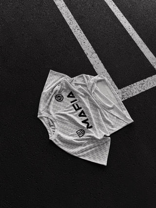 Oversize Mafia Trikot T-Shirt - Baltas