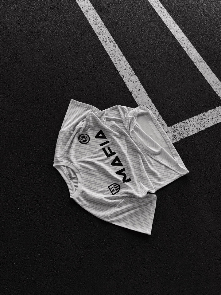 Oversize Mafia Trikot T-Shirt - Baltas