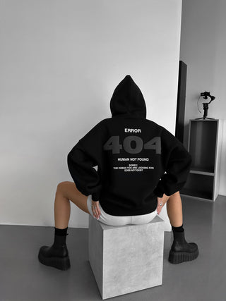 Oversize 404 Hoodie - Juoda
