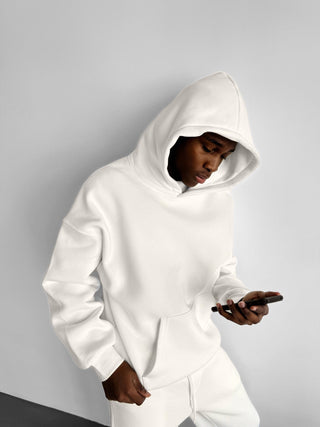 Didelis Pagrindinis Hoodie - Balta
