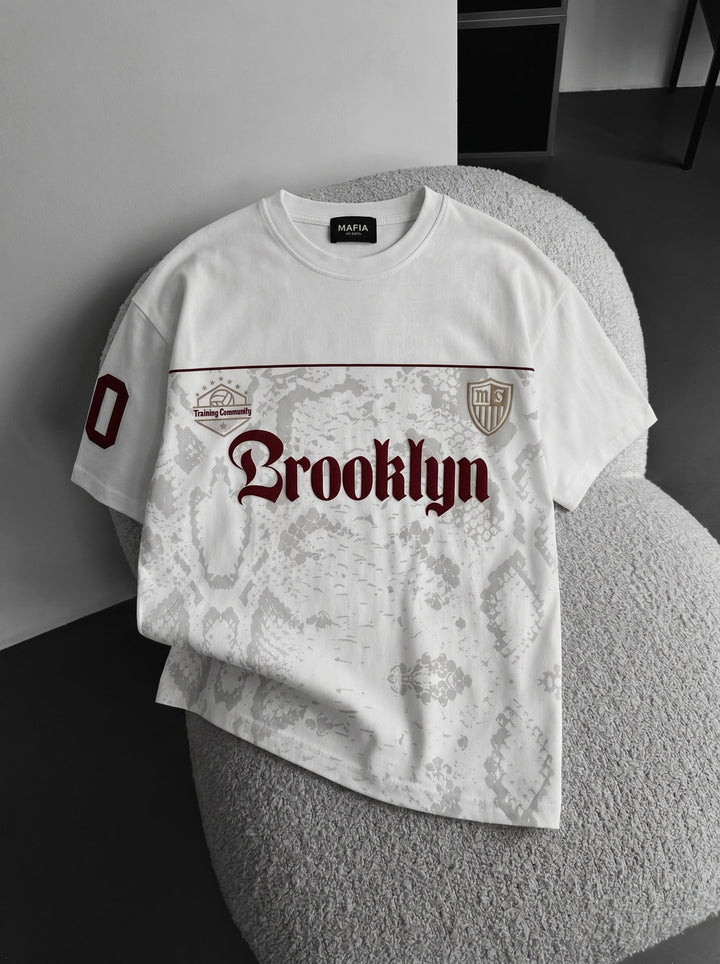 Oversize Brooklyn T-shirt - Ecru ir Bordeaux