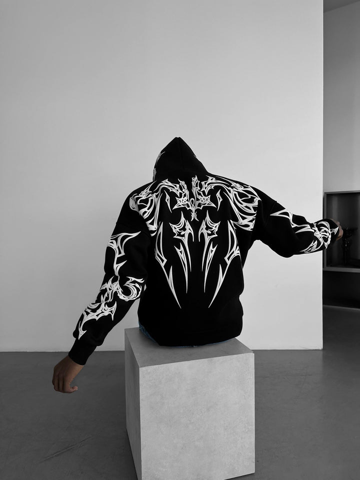 Didelis Mafia Tribalinė Hoodie - Juoda