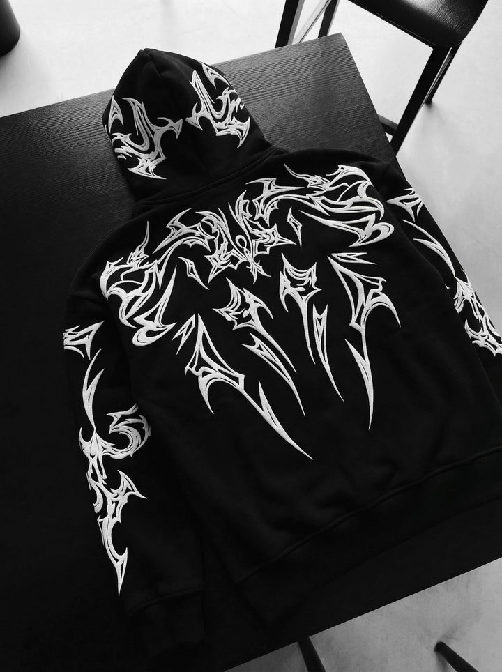 Didelis Mafia Tribalinė Hoodie - Juoda