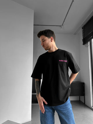 Didelis T-shirt "Pagaminta pragarė" - Juoda ir Lila