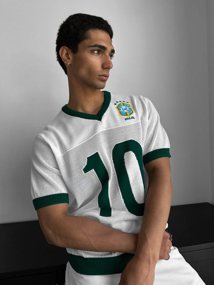 Per didelis Brazilijos megztinis - Balta