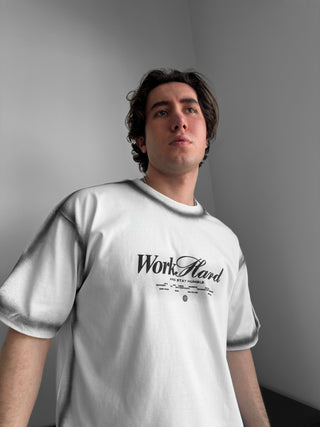 Didelio dydžio Šešėliuotas Darbo T-shirt - Ecru