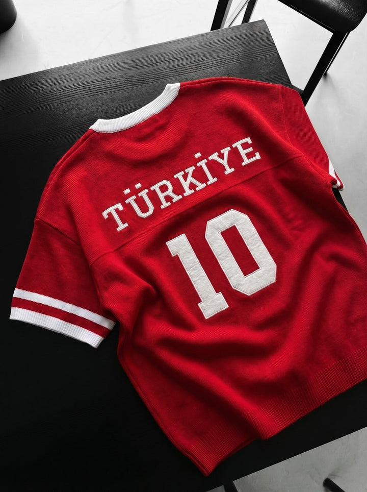 Didelio dydžio Türkiye megztinis - Raudonas