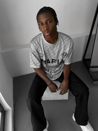 Oversize Mafia Trikot T-Shirt - Pilka