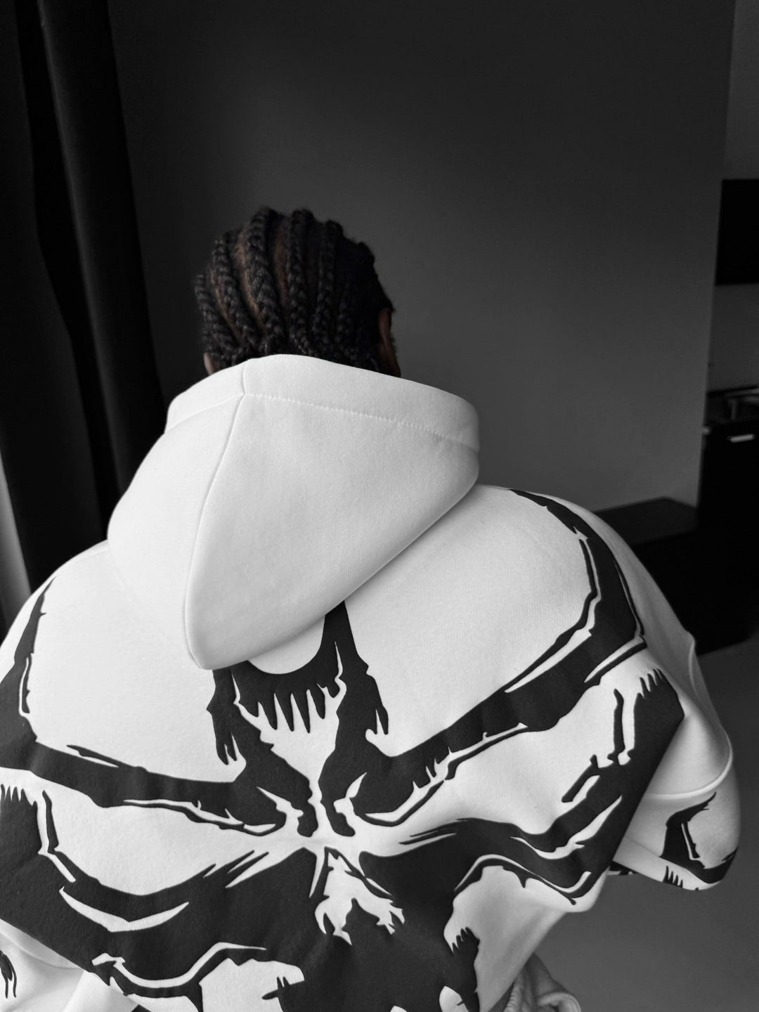 Oversize Ghost Hoodie - Baltas