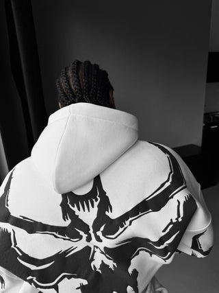 Oversize Ghost Hoodie - Baltas