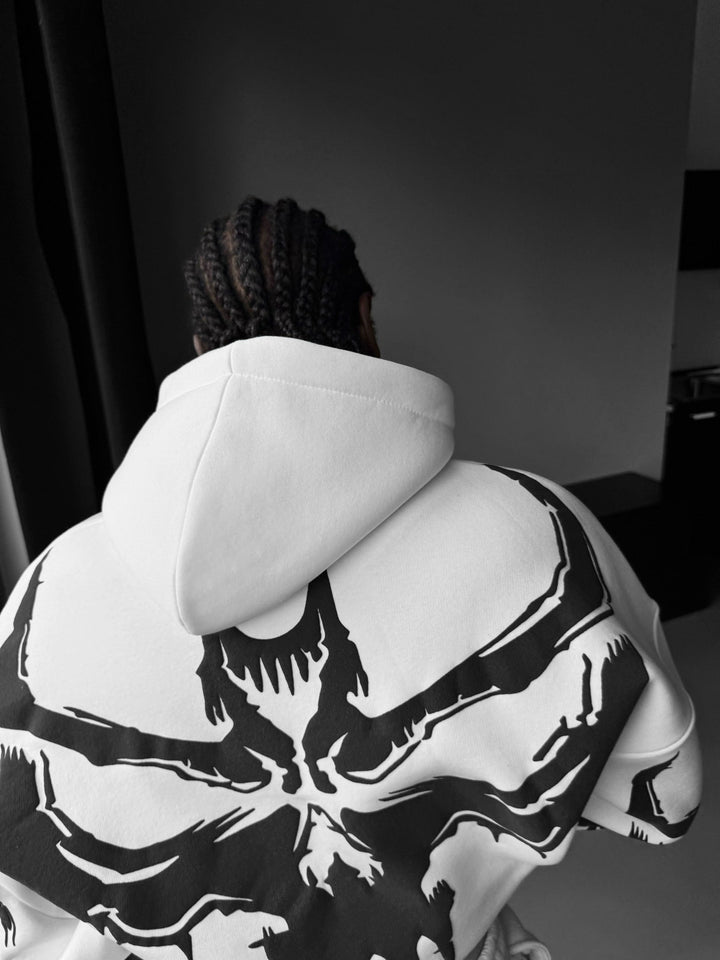 Oversize Ghost Hoodie - Baltas