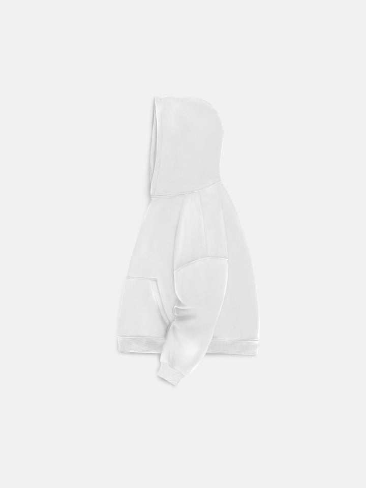 Didelis Pagrindinis Hoodie - Balta