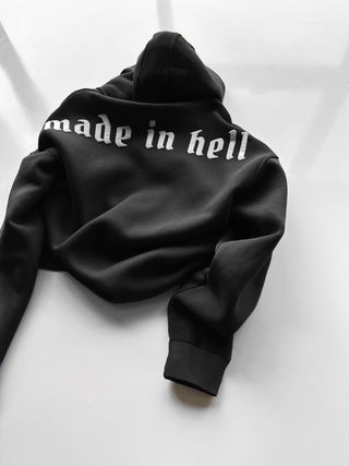 Oversize Pagaminta Pragarą Hoodie - Juoda