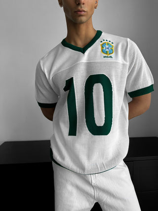 Per didelis Brazilijos megztinis - Balta
