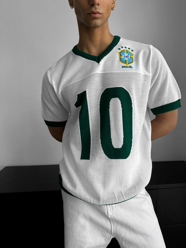Per didelis Brazilijos megztinis - Balta
