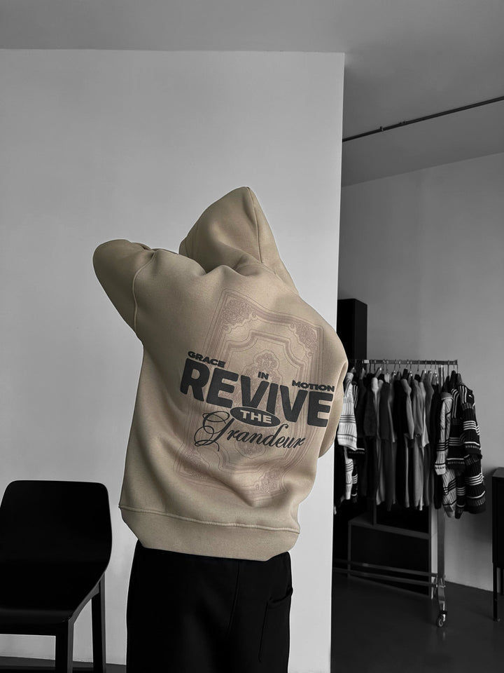 Oversize Revive Hoodie - Paprasta taupe