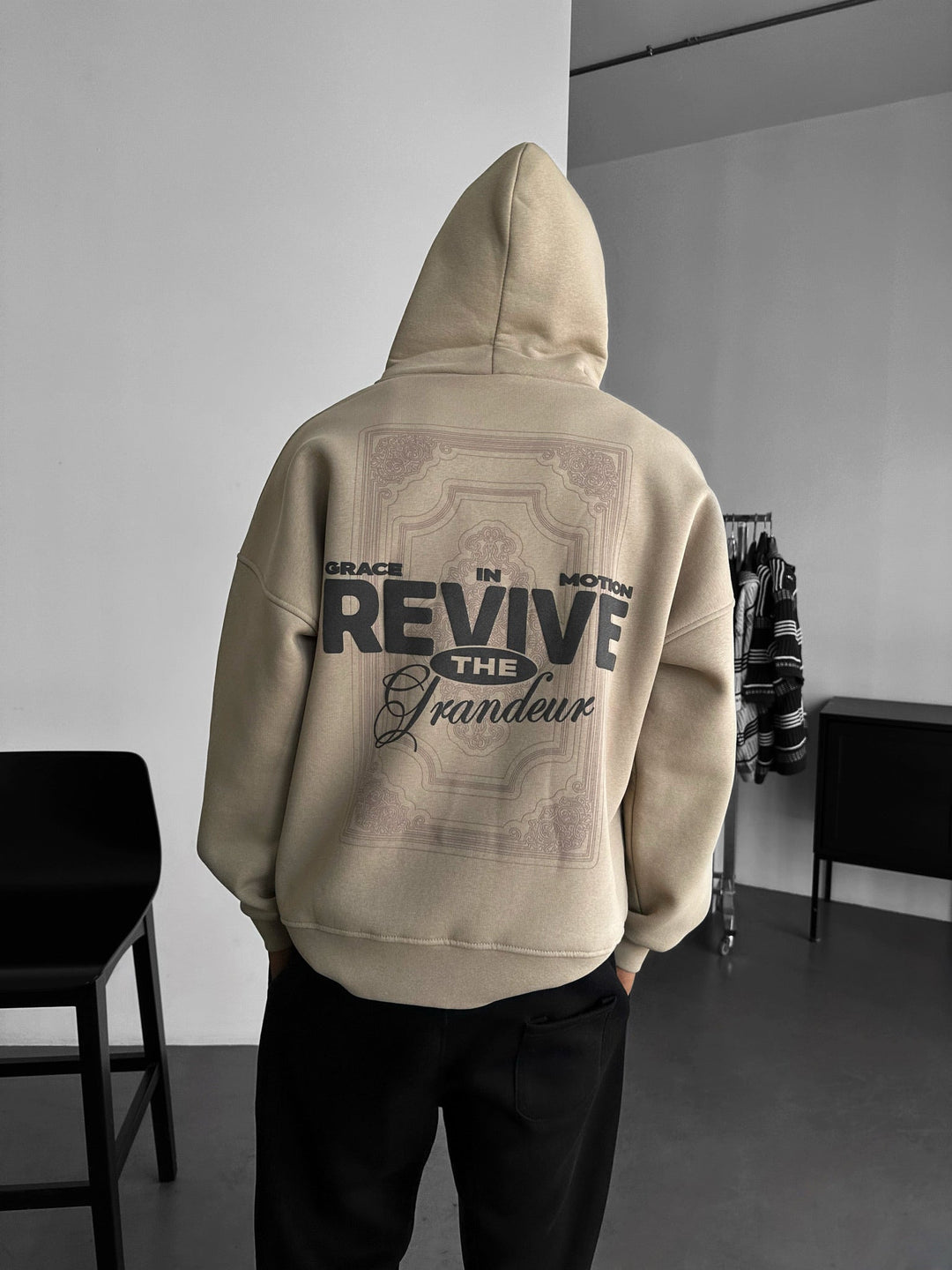 Oversize Revive Hoodie - Paprasta taupe