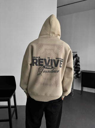 Oversize Revive Hoodie - Paprasta taupe