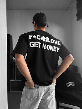 Oversize Get Money marškinėliai - Juodi