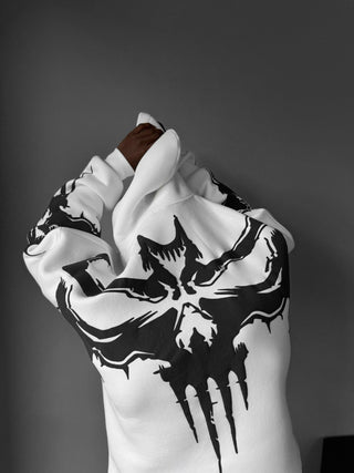 Oversize Ghost Hoodie - Baltas