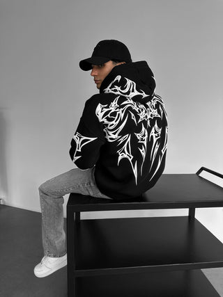 Didelis Mafia Tribalinė Hoodie - Juoda