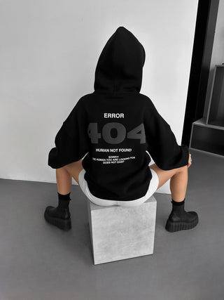Oversize 404 Hoodie - Juoda