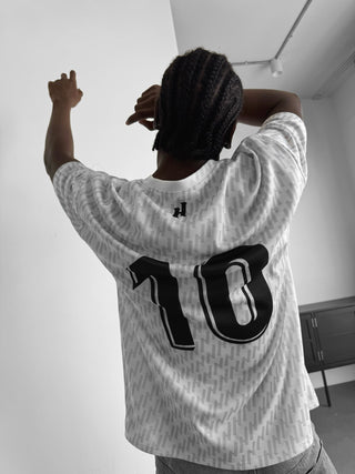 Oversize Mafia Trikot T-Shirt - Baltas