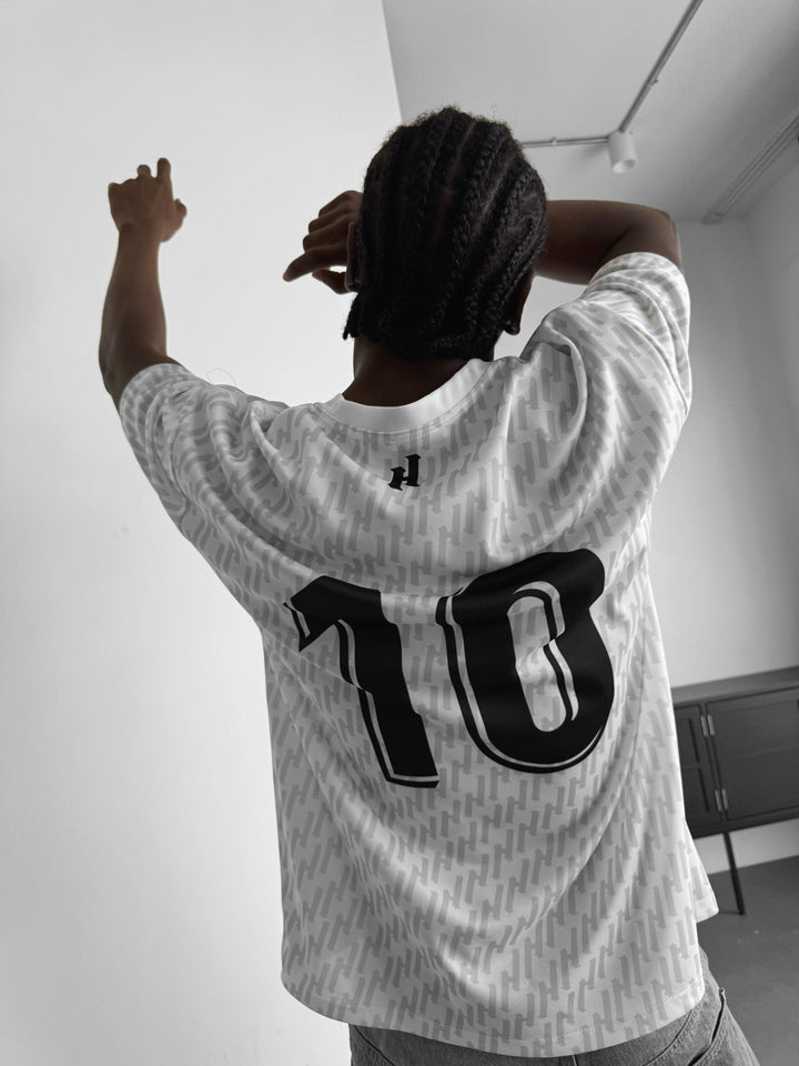 Oversize Mafia Trikot T-Shirt - Baltas