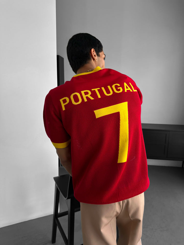 Didelis Portugalijos megztinis - Raudonas