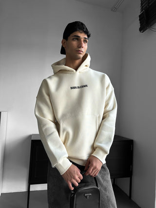 Oversize Skeleton Gimęs Chaose Hoodie - Antikinė Balta