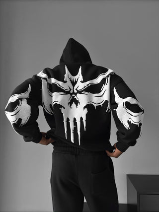Oversize Ghost Hoodie - Juoda