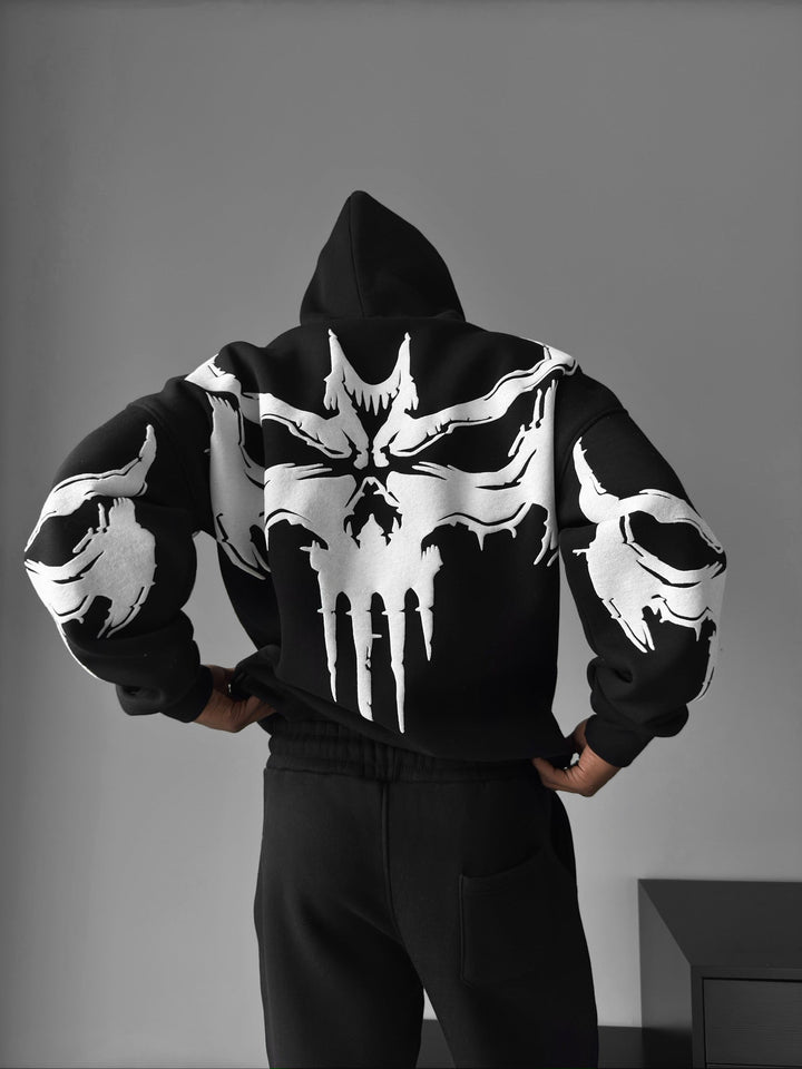 Oversize Ghost Hoodie - Juoda