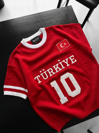 Didelio dydžio Türkiye megztinis - Raudonas
