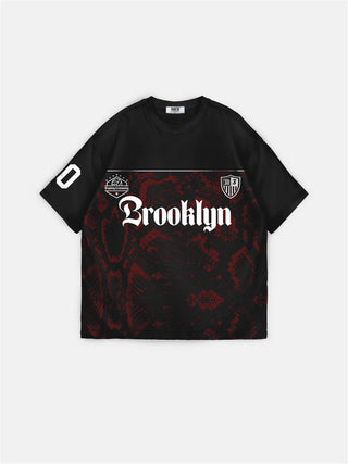 Didelio dydžio Brooklyn marškinėliai - Juodi ir Bordo