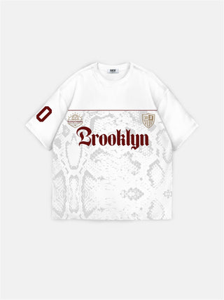 Oversize Brooklyn T-shirt - Ecru ir Bordeaux