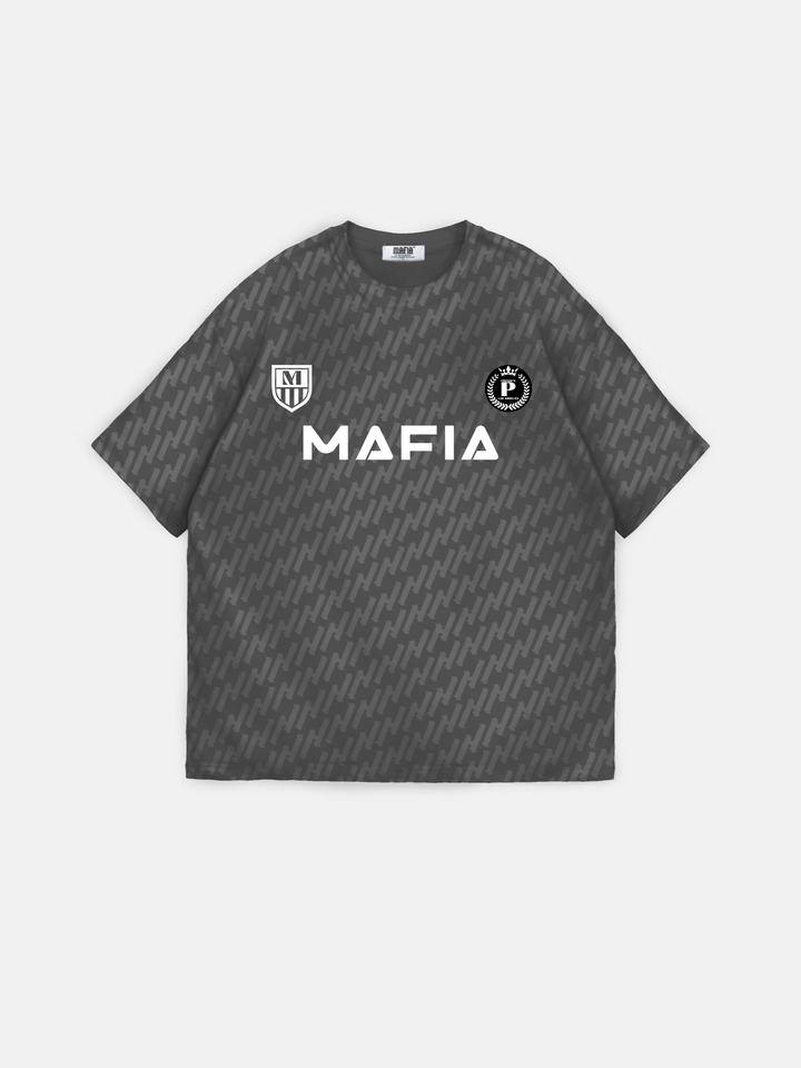 Oversize Mafia Trikot T-Shirt - Antracitas