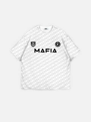 Oversize Mafia Trikot T-Shirt - Baltas