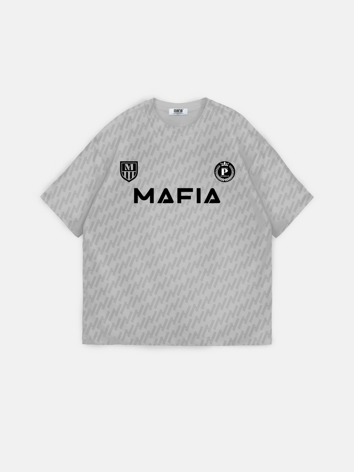 Oversize Mafia Trikot T-Shirt - Pilka