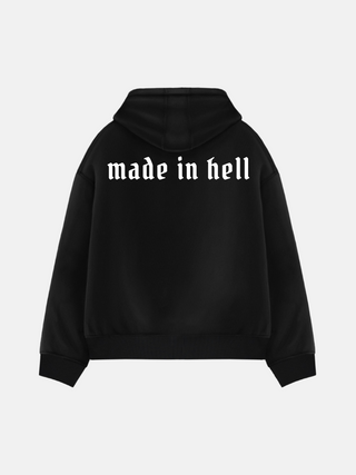 Oversize Pagaminta Pragarą Hoodie - Juoda