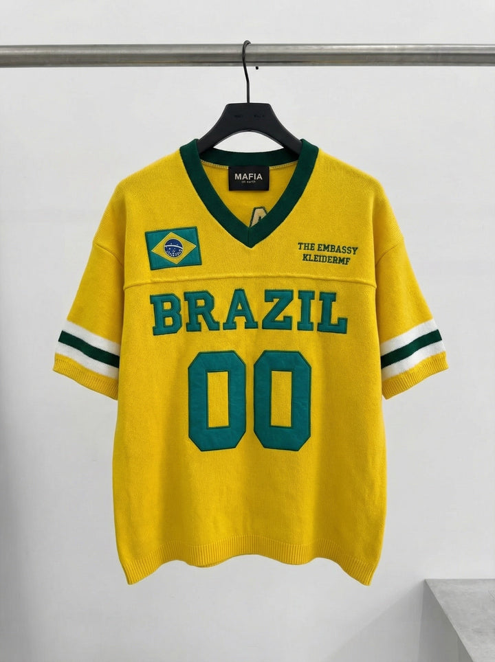 Per didelis Brazilijos megztinis - Geltonas